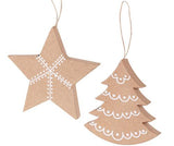 3D Tree and Star Ornaments Pack of 10 - Zart