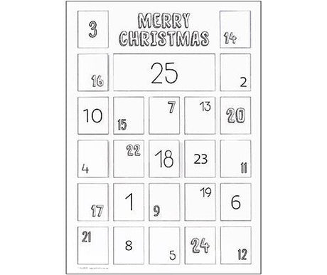 ColourMe Advent Calendar A3 Pack of 10 - Zart