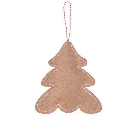 Stitched Kraft Christmas Ornaments Pack of 10 - Zart