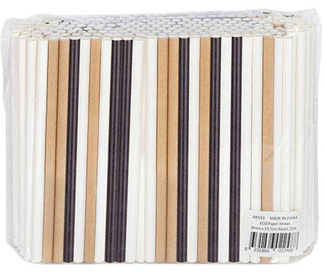 ECO Paper Straws 8mm x 19.7cm Basics Pack of 250 - Zart