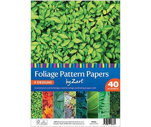 Pattern Papers A4 Foliage Pack of 40 - Zart