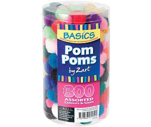 Basics Pom Poms Assorted Pack of 300 - Zart