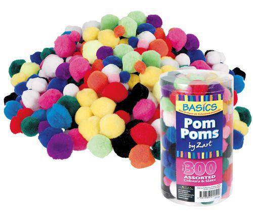 Basics Pom Poms Assorted Pack of 300 - Zart