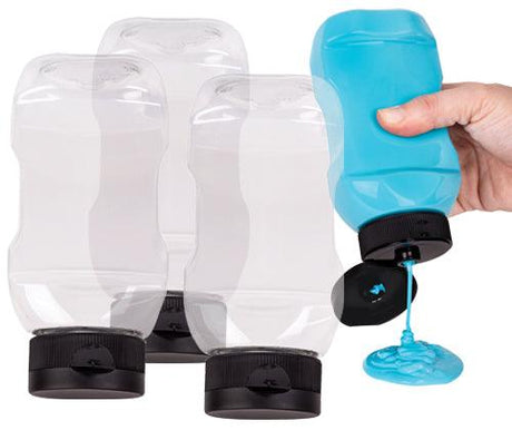 Upside Down Squeeze Bottle with Non Drip Valve Pack of 3 - Zart