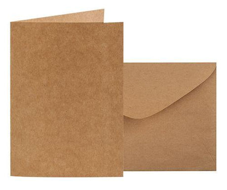 Kraft Card and Envelope 120 x 170mm (folded) Pack of 20 - Zart