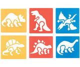 Dinosaur Stencils 15.2 x 15.2cm Pack of 6 - Zart