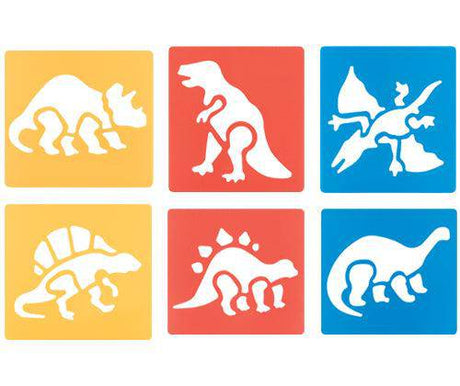 Dinosaur Stencils 15.2 x 15.2cm Pack of 6 - Zart