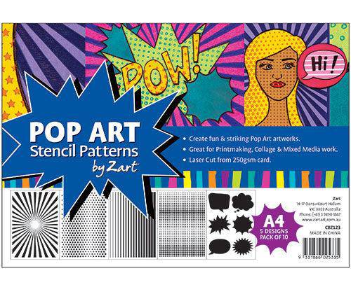 Pop Art Stencil Patterns by Zart Pack of 10 - Zart