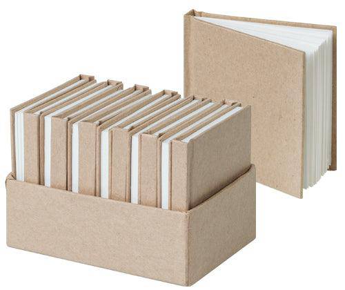 Kraft Mini Notebooks 7.5 x 7.5cm Pack of 12 - Zart