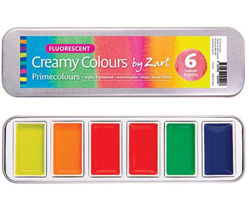 Creamy Colours Watercolours by Zart Fluorescent - Zart