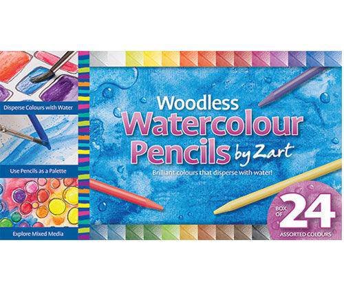 Zart Woodless Watercolour Pencils Pack of 24 - Zart