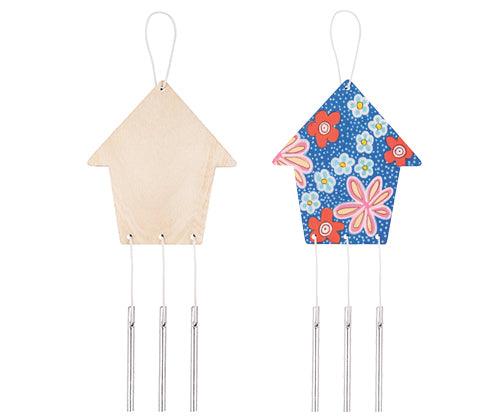 Wooden Garden Wind Chimes House Pack of 10 - Zart