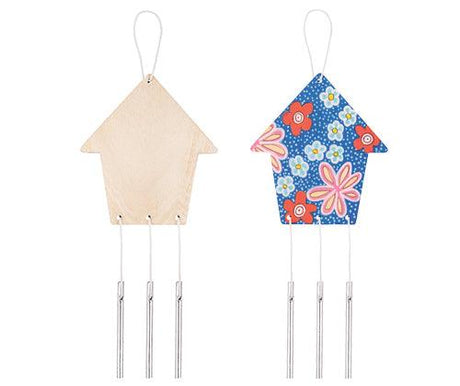 Wooden Garden Wind Chimes House Pack of 10 - Zart