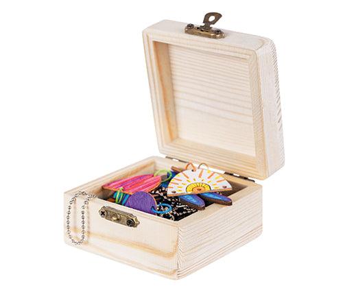 Wooden Jewellery Box Square Mini 7.8 x 7.8 x 4.5cm - Zart