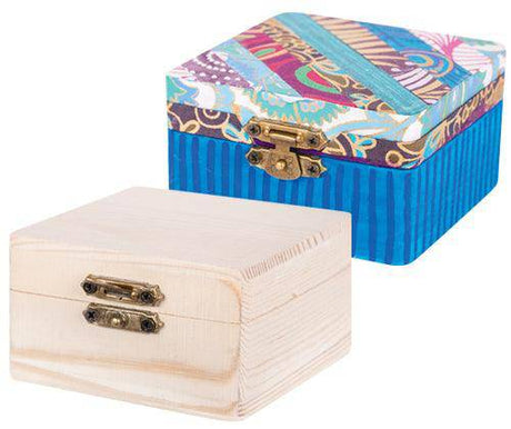 Wooden Jewellery Box Square Mini 7.8 x 7.8 x 4.5cm - Zart