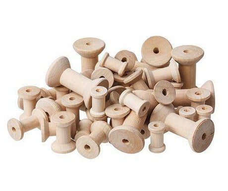 Wooden Spool Natural Assorted Sizes Pack of 50 - Zart