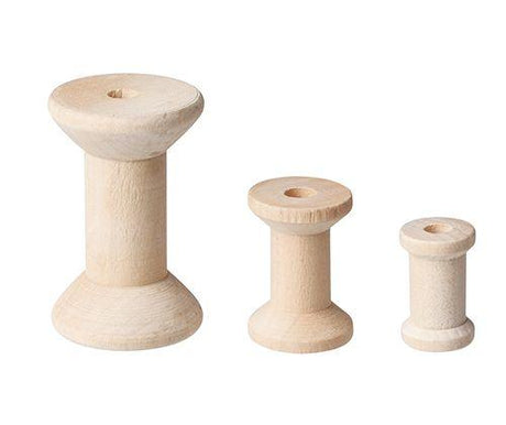 Wooden Spool Natural Assorted Sizes Pack of 50 - Zart